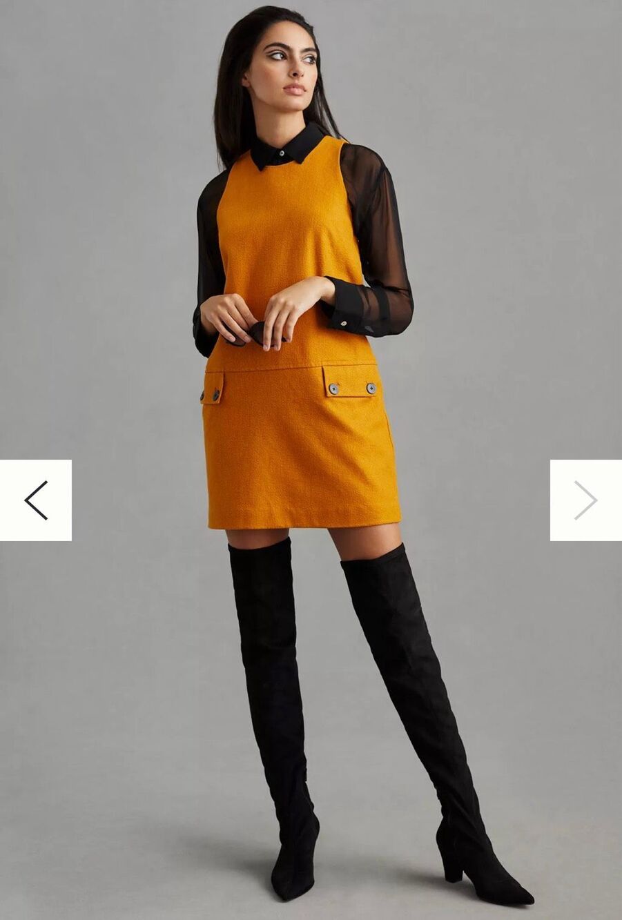 Anthropologie Maeve Orange Crewneck Mini Shift Dress NWT Size 10 Mod